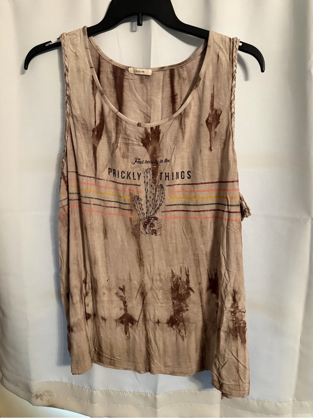 Maurices Beige Tie-Dye 'Prickly Things' Cactus Tank